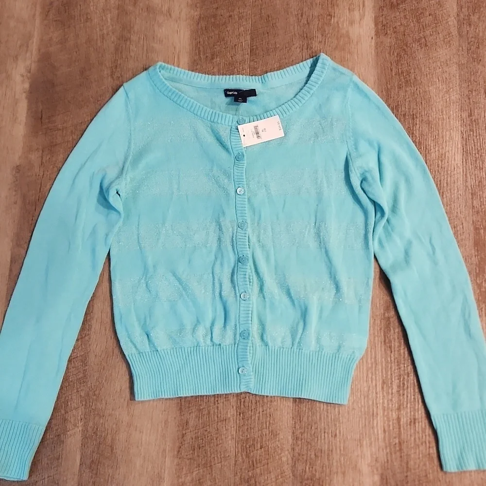 Gap Kids Teal Green Cardigan. NWT! Size XL.